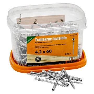 Wkręty tarasowe A4 Invisible 200szt. 4,2x60mm Heco