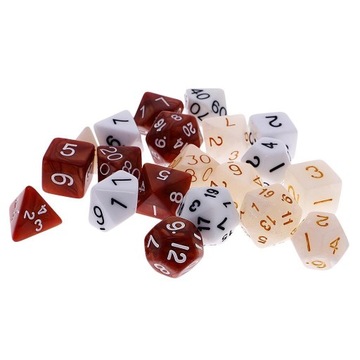 Pack of 21pcs Acrylic Spot Dices Role Play Game Props D D20
