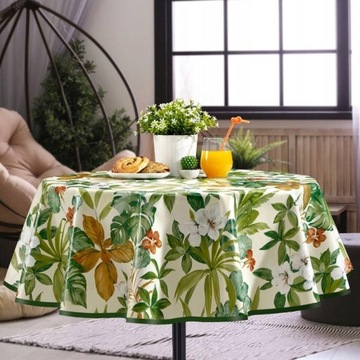 CERATA GRUBA OBRUS Z CERATY KOLOROWE KWIATY PROSTOKĄT 140x140