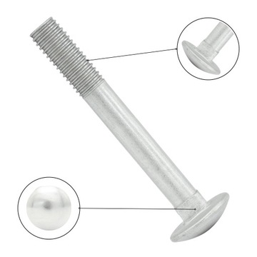 ŚRUBA ZAMKOWA M8X90 DIN 603 GRZYBKOWA OCYNK 1 Kg.