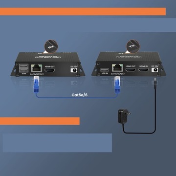 ROZSZERZACZ HDMI LAN KVM USB RJ45 60M ETHERNET LOPOUT