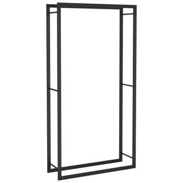 STOJAK NA DREWNO MATOWY CZARNY 80X28X154CM STALOWY
