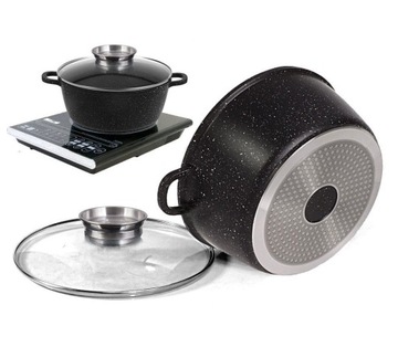 НАБОР ГОРШКОВ С МРАМОРНЫМ ПОКРЫТИЕМ, 8 шт.