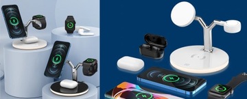Stacja dokująca QI DO APPLE iPHONE AIRPODS Lampka