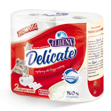 Delicate Ręcznik papierowy 2szt 2 warstwy 100% celuloza Nowość
