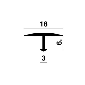 Listwa progowa do paneli i płytek, Teownik 18mm 2m