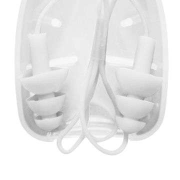 Беруши силиконовые со шнурком в футляре для многоразовой защиты органов слуха, белые