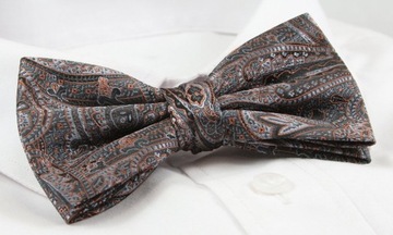 Галстук-бабочка с нагрудным платком Chattier - Коричневый и серый