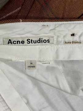 ACNE STUDIOS HERRINGBONE-CHECK Wełniane Spodnie Damskie w Kratke r. 36