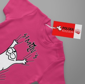 KOSZULKA DAMSKA KOBIECA T-SHIRT KOT SIMONA SIMON'S CAT M PREZENT JAKOŚĆ