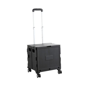 Składany wózek na zakupy Ręczny drążek tylny Wózek na zakupy Handtruck czarny