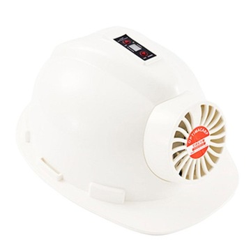 Каска с защитным шлемом для вентилятора, зарядка, 4 уровня скорости, белый