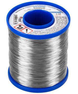 Cyna do lutowania z topnikiem 1kg średnica 1mm