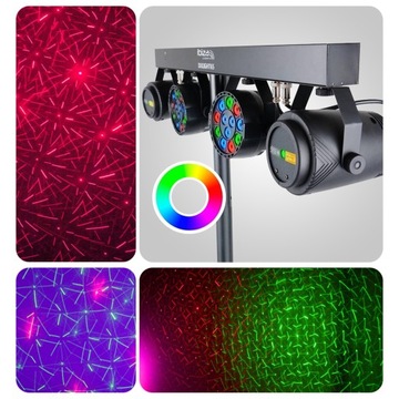 2x LED PAR 2x LASER штатив Комплект освещения