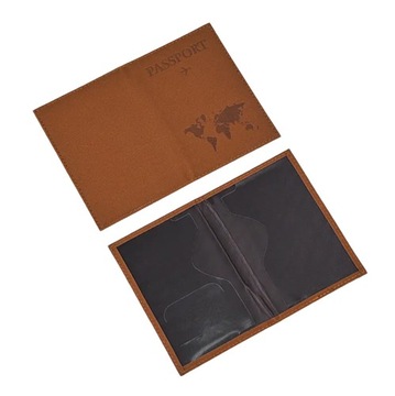 OKŁADKA NA PASZPORT ETUI NA DOKUMENTY FUTERAŁ POKROWIEC NA PASZPORT BRĄZ