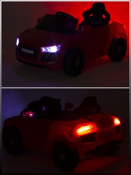 АВТОМОБИЛЬНЫЙ АККУМУЛЯТОР 2 ДВИГАТЕЛЯ ДИСТАНЦИОННОЕ УПРАВЛЕНИЕ МУЗЫКА СВЕТОДИОД USB MP3 КРАСНЫЙ