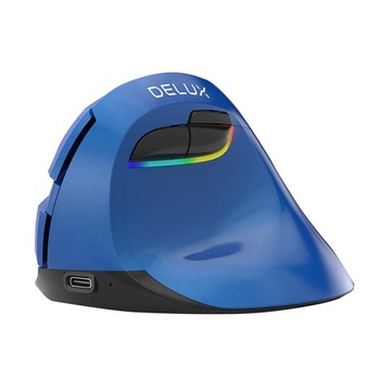 Bezprzewodowa mysz pionowa ergonomiczna BT 2,4Ghz niebieska DELUX M618Mini
