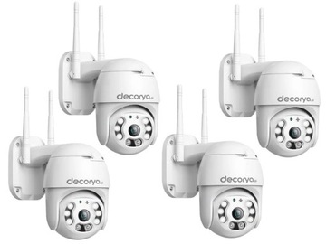 ZESTAW 4x KAMERA ZEWNĘTRZNA WEWNĘTRZNA WIFI IP65 MONITORING BIURA DOMU