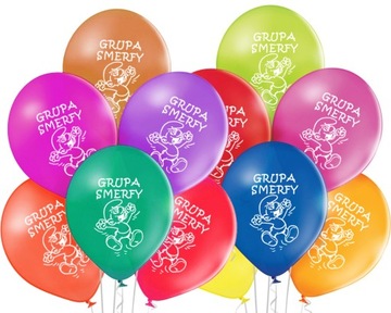 Balony kolorowe napis Grupa Smerfy przedszkole