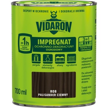 VIDARON IMPREGNAT OGRODOWY 0,7 L PALISANDER CIEMNY