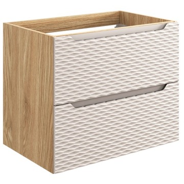RYFLOWANA szafka pod umywalkę 70 cm OCEAN BEIGE 82-70-2S z szufladami DĄB