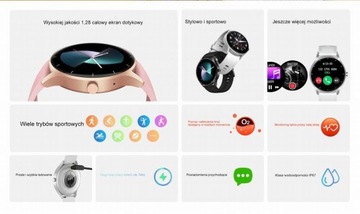 Funkcjonalny zegarek SMARTWATCH GRAVITY kroki trening MENU PL POŁĄCZENIA