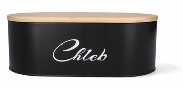 CHLEBAK EMALIOWANY Z POKRYWĄ BAMBUSOWĄ DESKA