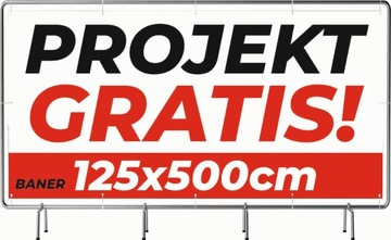 SOLIDNY BANER REKLAMOWY 500cm x125cm GOTOWE WZORY