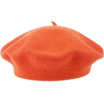 Beret damski klasyczny EVITA 100% wełna rudy