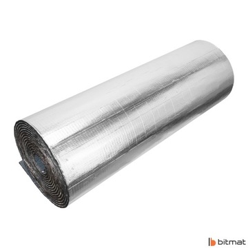 Резиновая звукоизоляционная пена MAT из АЛЮМИНИЕВОЙ пароизоляционной пленки толщиной 6 мм с клеем.
