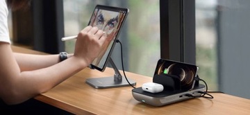 ЗАРЯДНАЯ СТАНЦИЯ SATECHI 2x USB-C 2xUSB-A QI, беспроводная связь