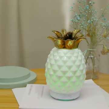 Nawilżacz powietrza ananas dyfuzor zapachowy LED ceramiczny olejków złoty
