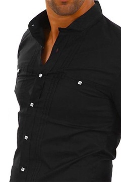 Мужская повседневная рубашка с воротником-стойкой на каждый день, гладкая НОВИНКА