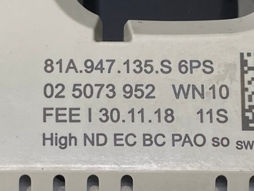AUDI A3 8Y LAMPA POLSTROVÁNÍ 81A947135S