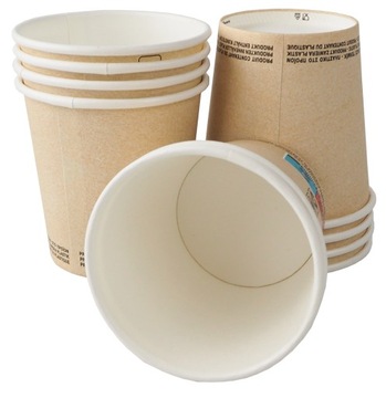 Kubek papierowy ekologiczny na kawę herbatę kraft-biały 100ml zestaw 50szt
