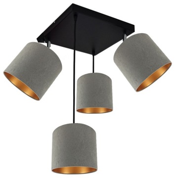 LAMPA WISZĄCA SUFITOWA ŻYRANDOL ABAŻUR WELUR LED
