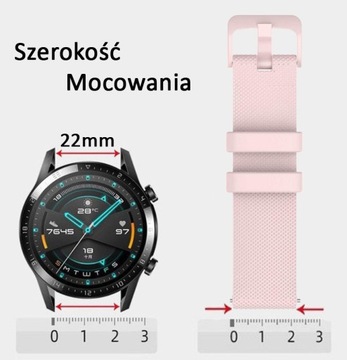 PASEK UNIWERSALNY 22mm do ZEGARKA SMARTWATCH SAMSUNG HUAWEI XIAOMI RÓŻOWY