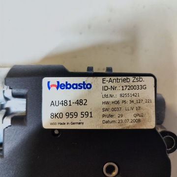 AUDI A4 B8 MOTOREK STŘEŠNÍHO OKNA 8K0959591