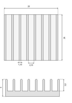 РАДИАТОР 26х25х5 РАД11