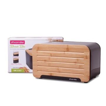 ХЛЕБОПЕКАРЬ СТАЛЬНОЙ КОНТЕЙНЕР ДЛЯ ХЛЕБА БАМБУКОВАЯ РАЗДЕЛОЧНАЯ ДОСКА