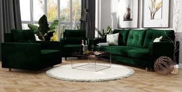 3+1+1 zestaw Kanapa wersalka 2 fotele loft welur