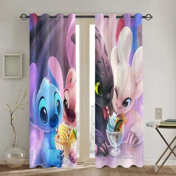 Animowane anime Stitch zasłony zaciemniające