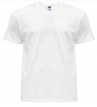 100% Bawełny T-shirt Koszulka męska JHK BIAŁA 4XL