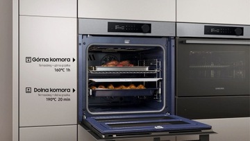 Samsung NV7B5745PAS Dual Cook Flex + естественный пар + духовка для жарки на воздухе