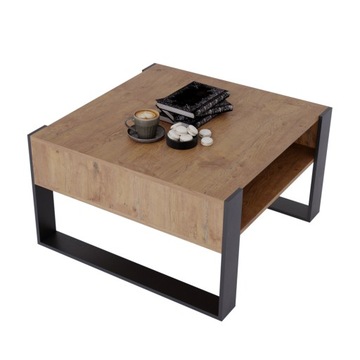 Stolik kawowy KARO ława loft retro Dąb stół 85cm