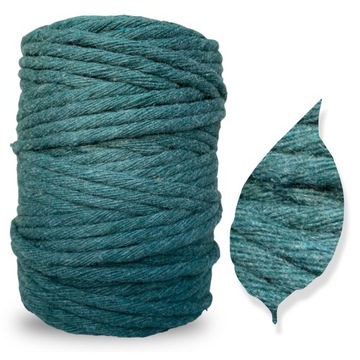 Sznurek BAWEŁNIANY SKRĘCANY PINE GREEN ZIELONY 5mm