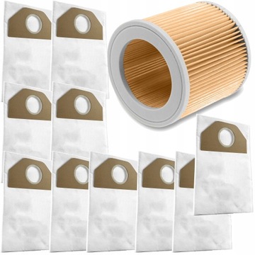 10 мешков для пылесоса KARCHER WD3 WD 3 WD 6 SE 4001 Plus ФИЛЬТР