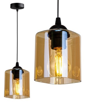 SZKLANA LAMPA WISZĄCA ŻYRANDOL PLAFON LOFT LED