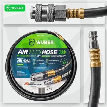 ШЛАНГ ПНЕВМАТИЧЕСКИЙ РЕЗИНОВЫЙ 10М 10х17ММ ТЕСННЫЙ ДЛЯ КОМПРЕССОРА WUBER