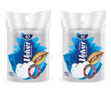 VELVET PŁATKI KOSMETYCZNE BARDZO DUŻE 2x40szt